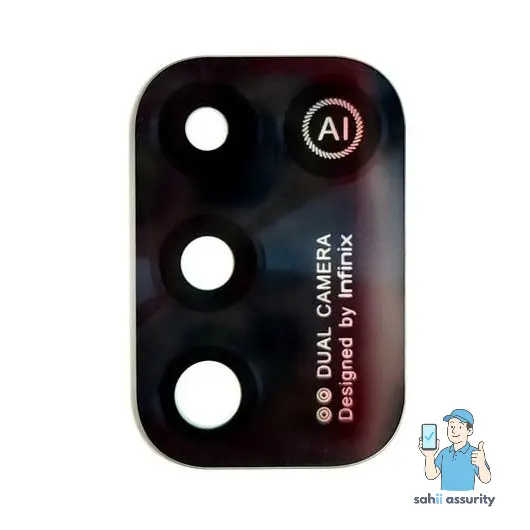 Camera Lens Glass with Frame for Infinix Hot 10 Play Black